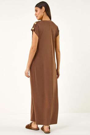 Roman Button Detail Midi Dress