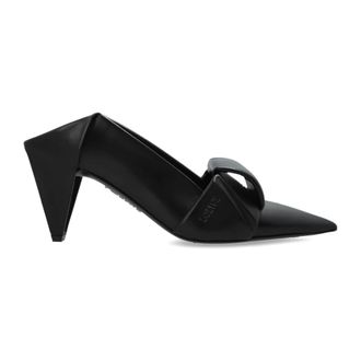 Loewe Heeled Mules, female, Black, Size: 7 US Origami Flap Back Pump