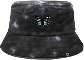 Dalix Womens Butterfly Cotton Bucket Hat in Tie Dye Black at Nordstrom, Size X-Large