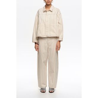 Bimba & Lola Volume-Leg Jeans in Off White at Nordstrom, Size 38 Eu