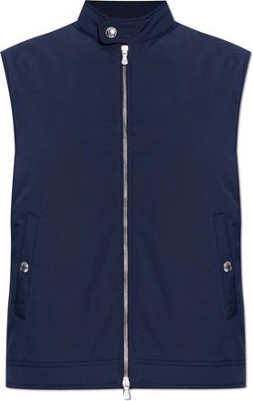 Eleventy Ge&iuml;soleerd Vest met Opstaande Kraag - Heren - Bodywarmers - Blauw - L - Leer - Jassen
