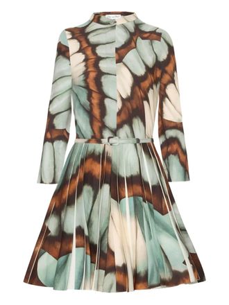 Oscar De La Renta abstract-print mini dress - Blue