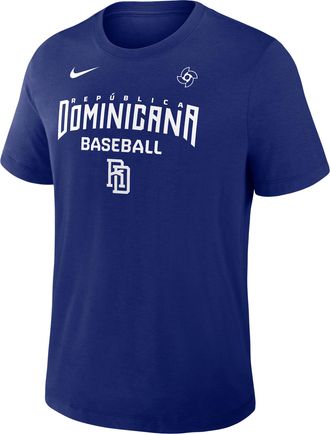 Nike Dominican Republic National Baseball Team 2026 World Baseball Classic Authentic Collection Early Work Nike Mens Dri-FIT T-Shirt in Blue | 034J47XWBD