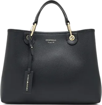Emporio Armani Borsa tote media in pelle - Nero