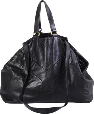Saint Laurent Yves Saint Laurent Rive Gauche oversized handtas van zwart leer - jaren 2000