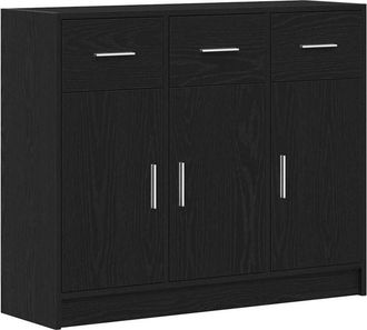 vidaXL Sideboard Black Oak 91x28x75 cm Engineered Wood vidaXL