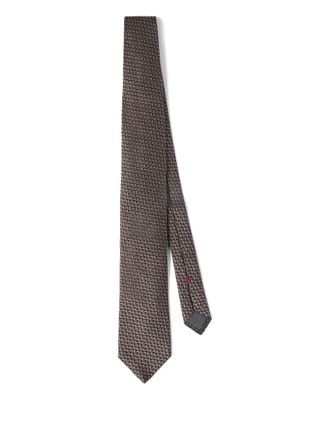Brunello Cucinelli textured silk tie - men - Silk - One Size - Brown