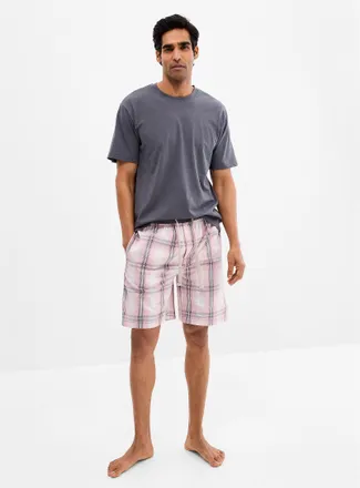 Majestic Mens Pink and grey check pyjama set