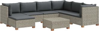 vidaXL 8 Uds. Conjunto De Lounge De Rat&aacute;n Con Cojines Gendt Gris Kubu Vidaxl