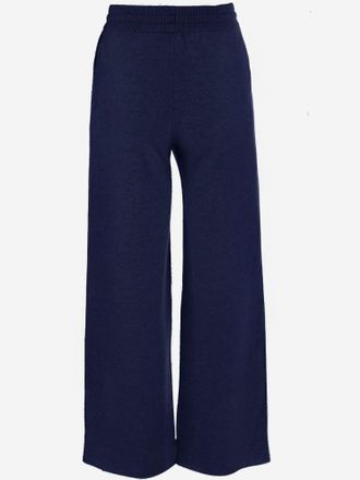 arch4 Womens Cashmere Wide Leg Pants Navy Trousers