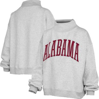 Pressbox Womens Pressbox Heather Gray Alabama Crimson Tide Oversized Nelson Mock Neck Sweatshirt at Nordstrom, Size Medium