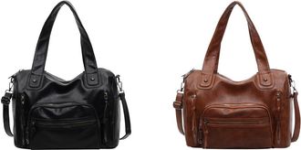 Generic Womens PU Leather Underarm Bag Spacious Crossbody Bag with Multiple Compartments for Work and Travel