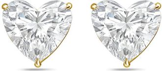 Diana M. Jewels 14Kt Yellow Gold 1.50 cts Lab Grown Heart shaped Diamond Studs