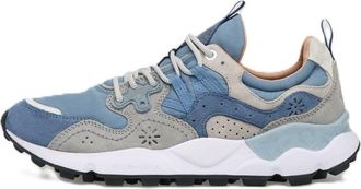 Flower Mountain Layered Blue and Grey Suede Sneakers