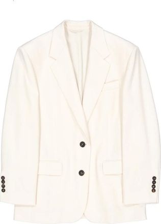 Brunello Cucinelli Blazer Jas - Dames - Blazers - Wit - M - Wol - Jassen