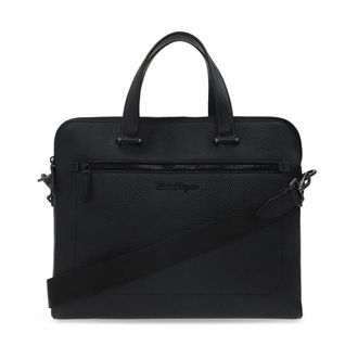 Ferragamo Tassen, Heren, Zwart, ONE Size, Leer, Firenze Schoudertas