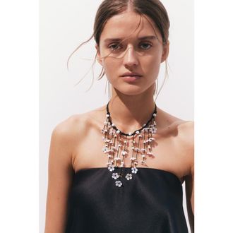 H&M Waterfall cord necklace in Black at Nordstrom