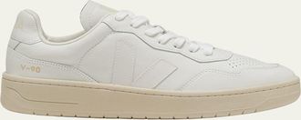 Veja V-90 Low-Top Leather Sneakers