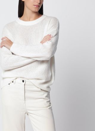 Lisa Yang Maglione Lova in cashmere e seta color crema