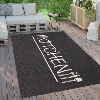 Paco Home Paco Home - Alfombra Interior Y Exterior Balcon Terraza Cocina Moderna Letra 200x280 Cm, Antracita 2