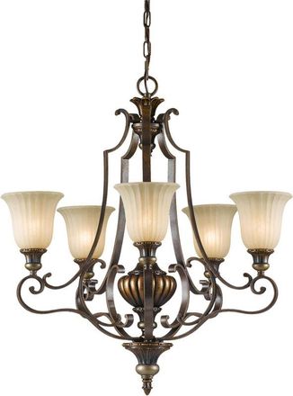 Feiss Feiss - Elstead Kelham Hall 5 Ljus Multiarm Ljuskrona Brons, Guldfinish, E27