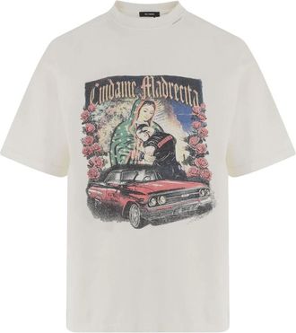 Willy Chavarria Cuidame Madrecita Katoenen T-shirt - Heren - T-shirts - Wit - M - Katoen - Tops