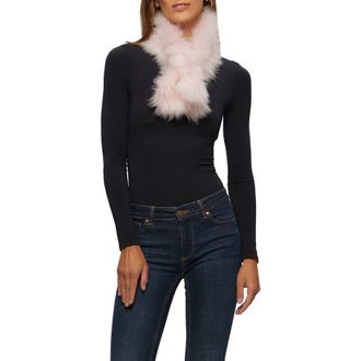 Gorski Knit Genuine Shearling Pull-Through Scarf in Pink at Nordstrom