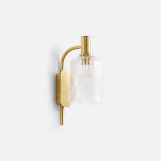 La Redoute Interieurs Wandlamp in messing en geribbeld glas, Bogota