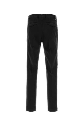 Pantaloni Torino Mens Black Stretch Cotton Pant Nero Exterior: Elastane Pantaloni Trousers