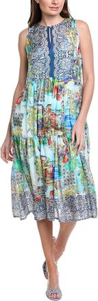 Johnny Was Tabitha Tiered Silk Midi Dress