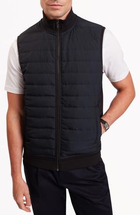 Ted Baker Pafavor Quilt Front Piqu&eacute; Vest in Navy at Nordstrom, Size 2