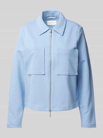 Tom Tailor Regular Fit Hemdjacke aus strukturiertem Baumwoll-Mix in Hellblau, Gr&ouml;&szlig;e XXL