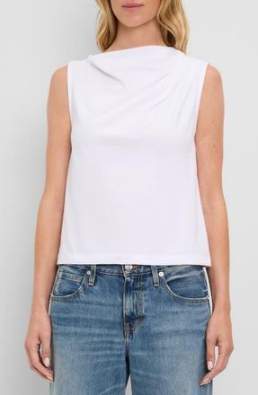 Michael Stars Amira Asymmetric Pleated Cotton Top in White at Nordstrom, Size X-Small