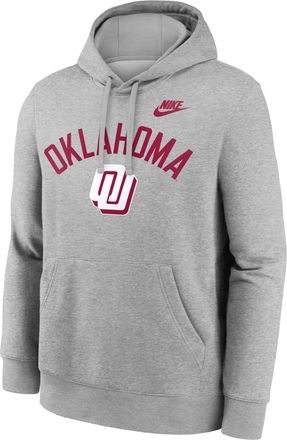 Nike Oklahoma Legacy Arch Club Nike Mens College Pullover Hoodie in Grey | NKDK06GOKV-N9R