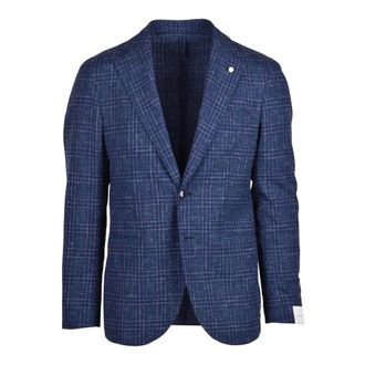 Luigi Bianchi Mantova Heren, Jassen, Blauw, Maat: 4XL Linnen