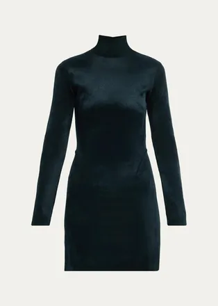 Alaia Chenille Long-Sleeve Mini Dress