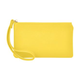 Generic Womens Fashion Zipper Solid Color Underarm Purse Clutch Purse Messengers With Bottle Holder (Yellow, One Size)