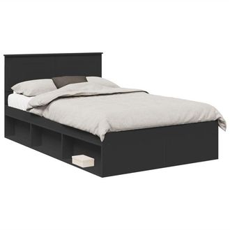 vidaXL Estructura De Cama Negro 120 X 190 Cm Madera De Ingenier&iacute;a Vidaxl