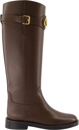 Valentino Garavani VLogo Signature Laars - Dames - Schoenen - Bruin - Maat: 41 EU Leer