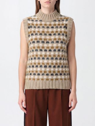 Marni Wool and Cashmere Jacquard Knitted Vest with Mock Neck