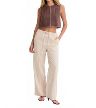 Crescent Willow Pull On Tencel Blend Pant In Bone
