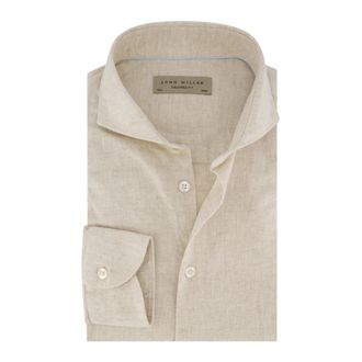 John Miller Heren, Overhemden, Beige, Maat: 2XL