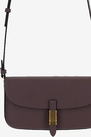 Pinko Womens Saddle Leather Shoulder Bag Burgundy