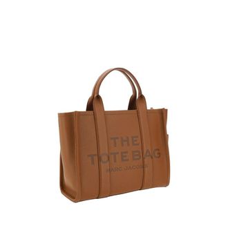 Marc Jacobs Womens Embossed Logo Calf Leather Tote Brown Bos