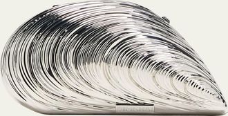 SIMKHAI Bridget Metal Oyster Shell Clutch Bag