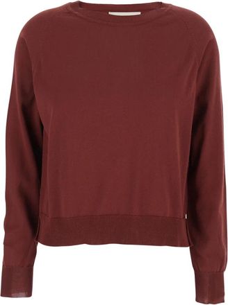 Jucca Katoenen Trui met Ronde Hals - Dames - Ronde hals truien - Rood - L - Katoen - Truien & Vesten