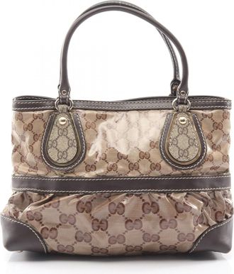 Gucci Beige Brown Pvc Leather Tote Bag (Pre-Owned)
