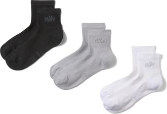 Nike Unisex Everyday Elevated Ankle Socks (3 Pairs) in Black | IH8529-901
