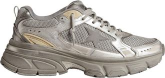 Golden Goose Lightstar Sneakers In Laminated Leather And Mesh Shoes