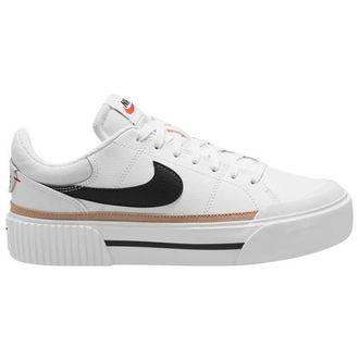 Nike Womens Court Legacy Lift - Training Shoes White/Black/Orange Size 07.5
